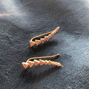 Stella & Dot silver ear climbers